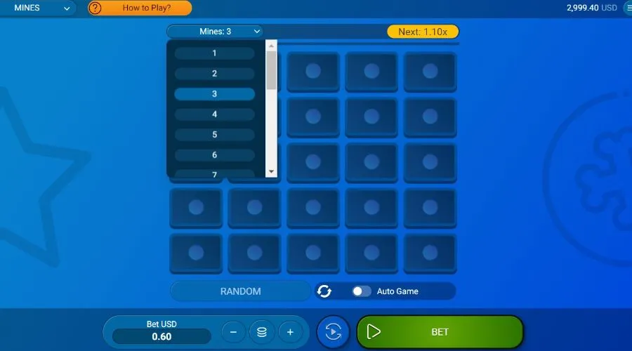 Mines bets